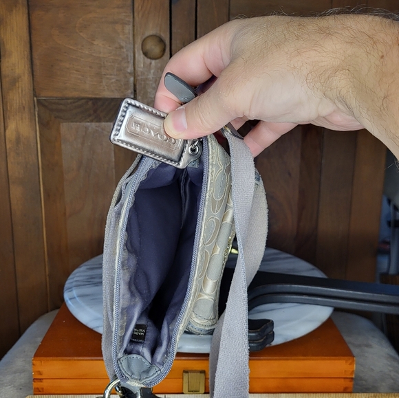 Coach Beige and Gray Signature Crossbody Bag - Picture 12 of 13
